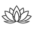 Icono negro de la flor de loto