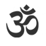 Icono negro del simbolo hindu del Om